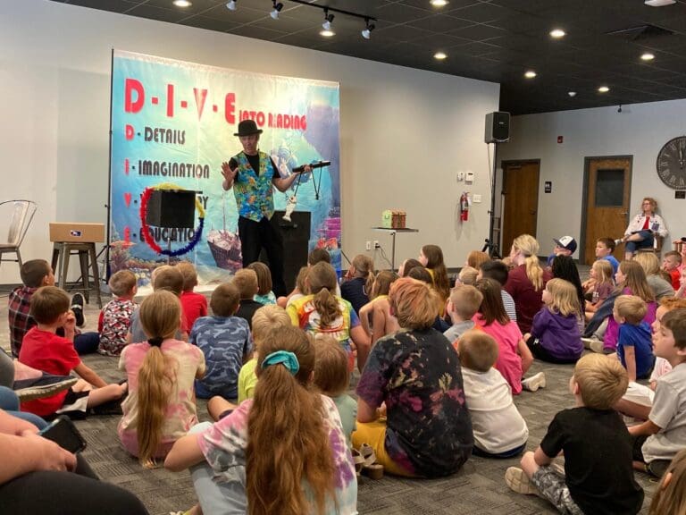 Magician performing for children